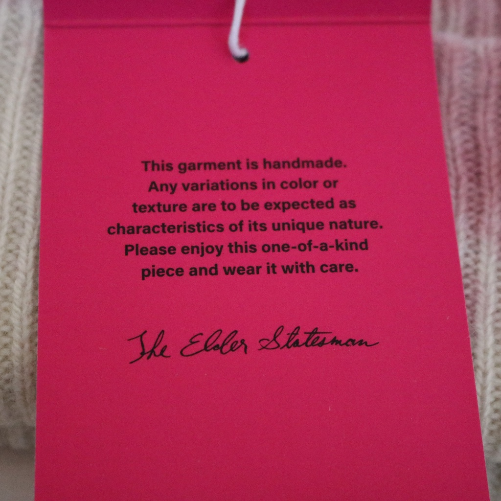 The Elder Statesman Pink And White Cashmere Knit Beanie Nwt — image 4 of 8